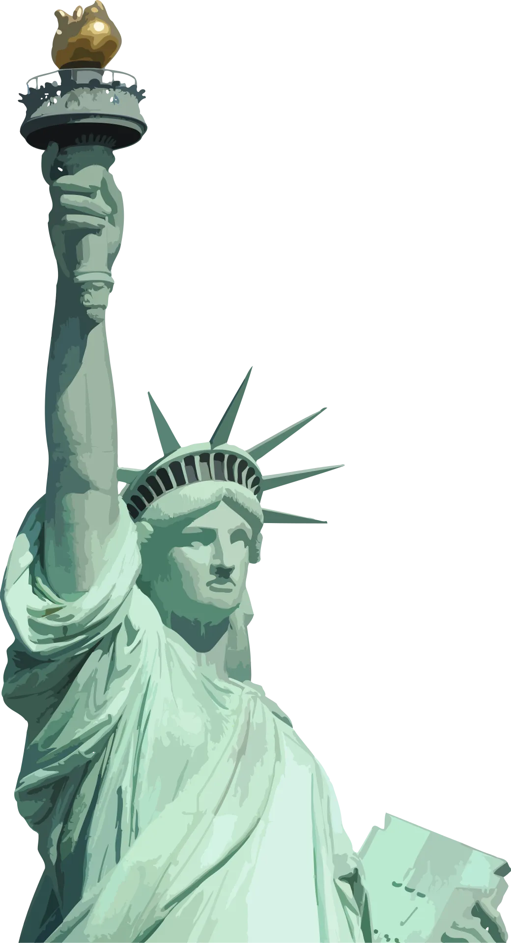 Statue of Liberty retro design, old-school illustration, free png